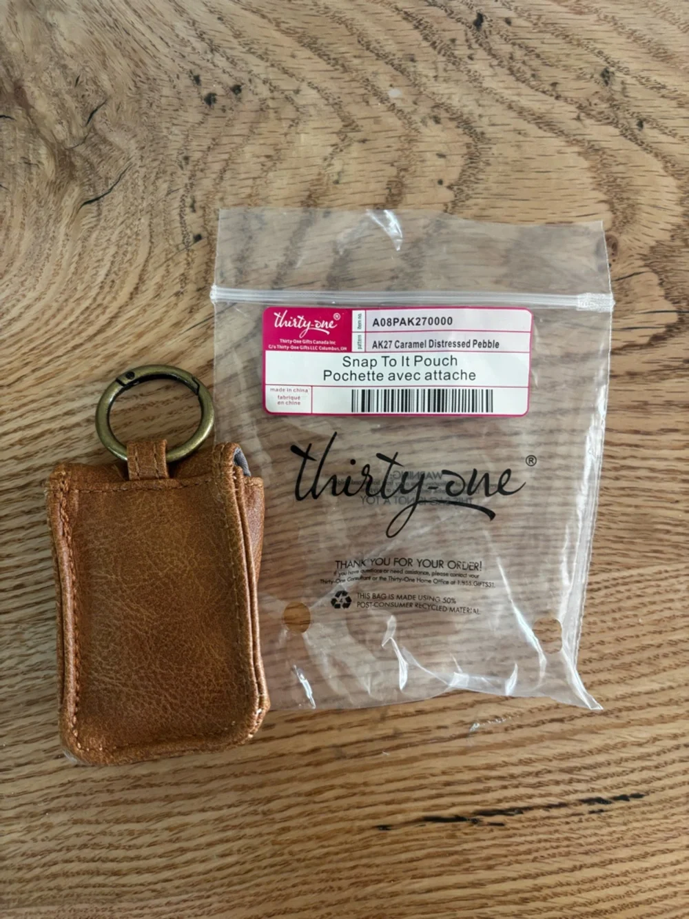 thirty-one caramel brown pebble leather holster with snap